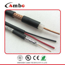 Cable coaxial RG59 cable de alimentación aluminio revestido de cobre